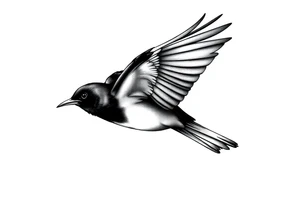 Male European Blackbird flying tattoo idea tattoo idea