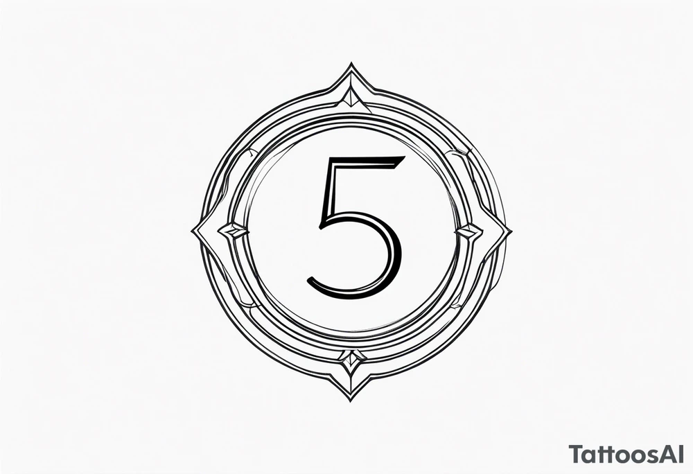 Number 5 with halo tattoo idea