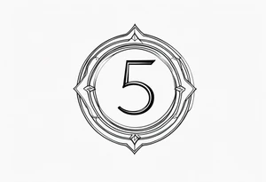 Number 5 with halo tattoo idea