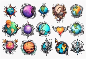 Lesbian planet tattoo idea