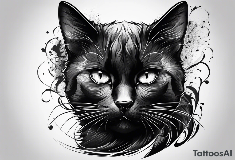 Black cat tattoo idea