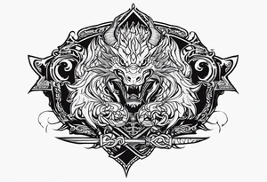 Valhalla chains dark cloud
 sword dragon tattoo idea