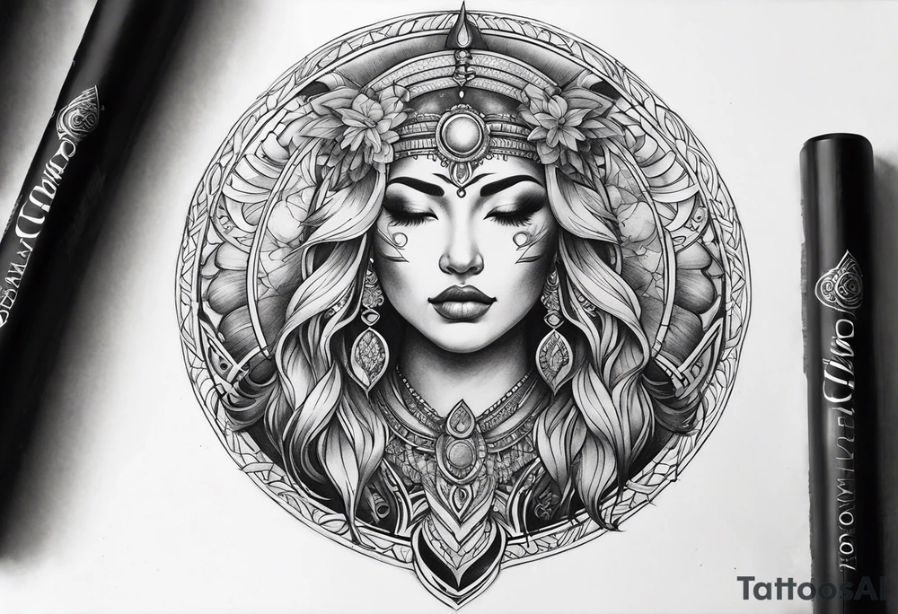 sacred moon tattoo idea