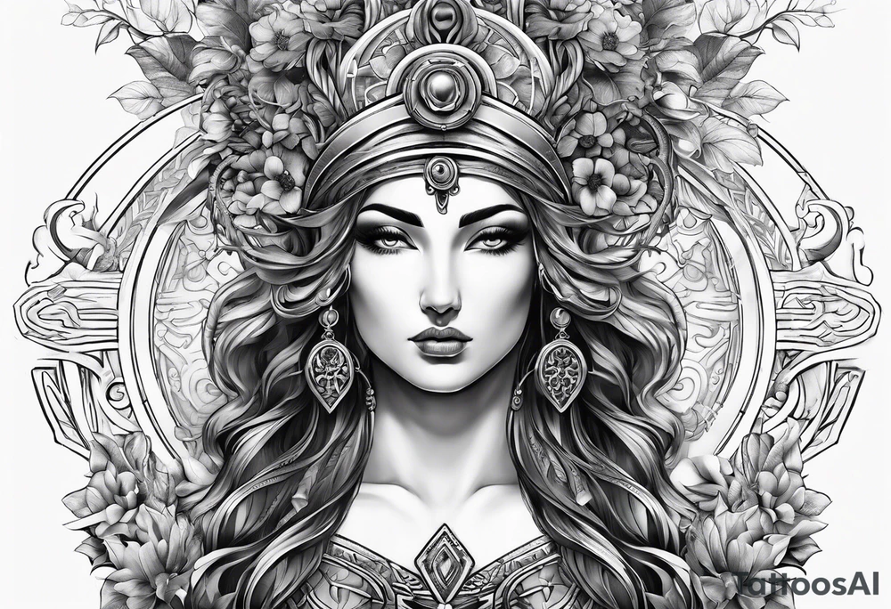 gift of life,  greek god woman tattoo idea