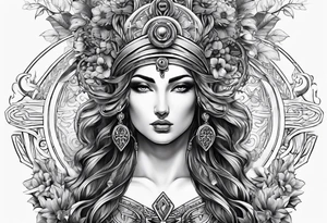 gift of life,  greek god woman tattoo idea