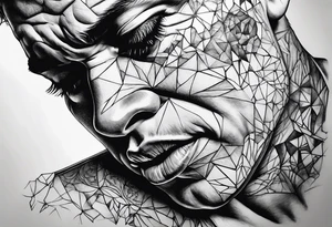 fragmented extreme pain in tissue tattoo idea