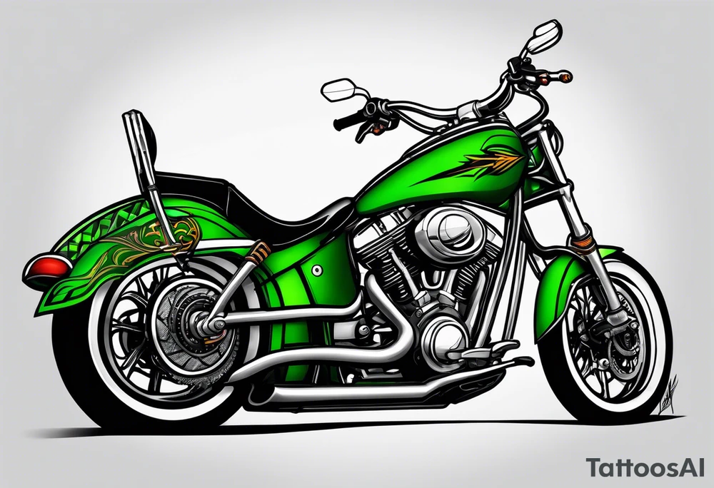 Green arrow riding a Santa Cruz blur full suspension mountain bike tattoo idea