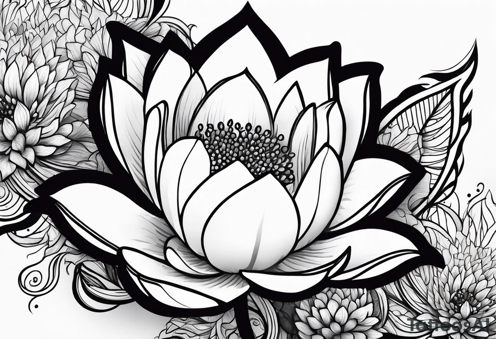 Taro lotus tattoo idea