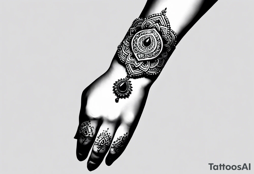 Rudraksha mala tattoo on wrist tattoo idea