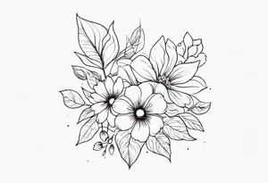 feminin minimalist flowers with little fow tattoo idea