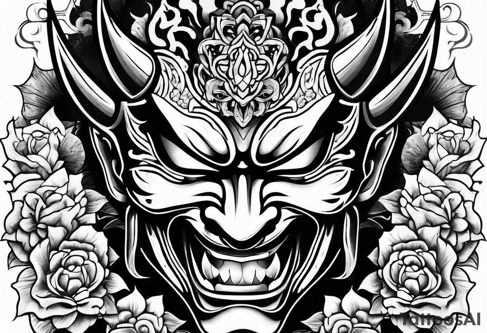 japanese hannya mask tattoo idea
