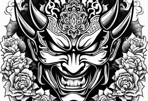 japanese hannya mask tattoo idea