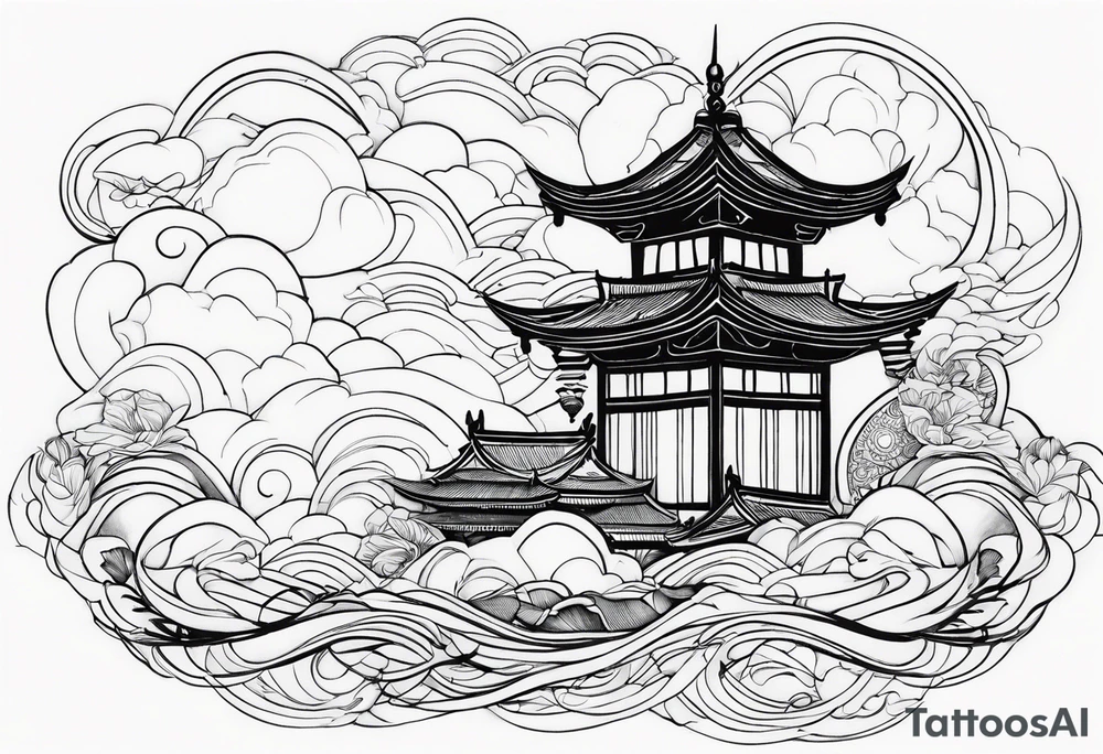 wispy clouds neojapanese tattoo idea