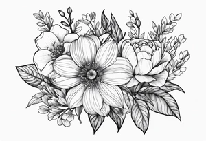 February and September birth flower dainty tattoo idea