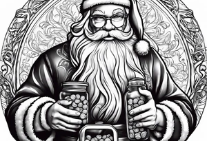 Santa Holding a Candy Can tattoo idea