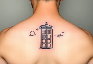 Tardis with space in background. tattoo idea