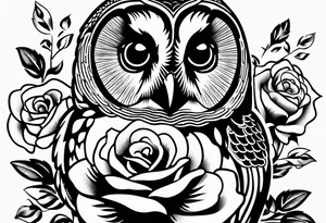 Barred owl and a rose tattoo idea