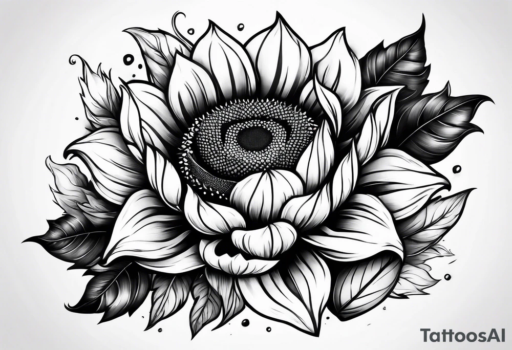 Sunflower viking sleeve tattoo idea