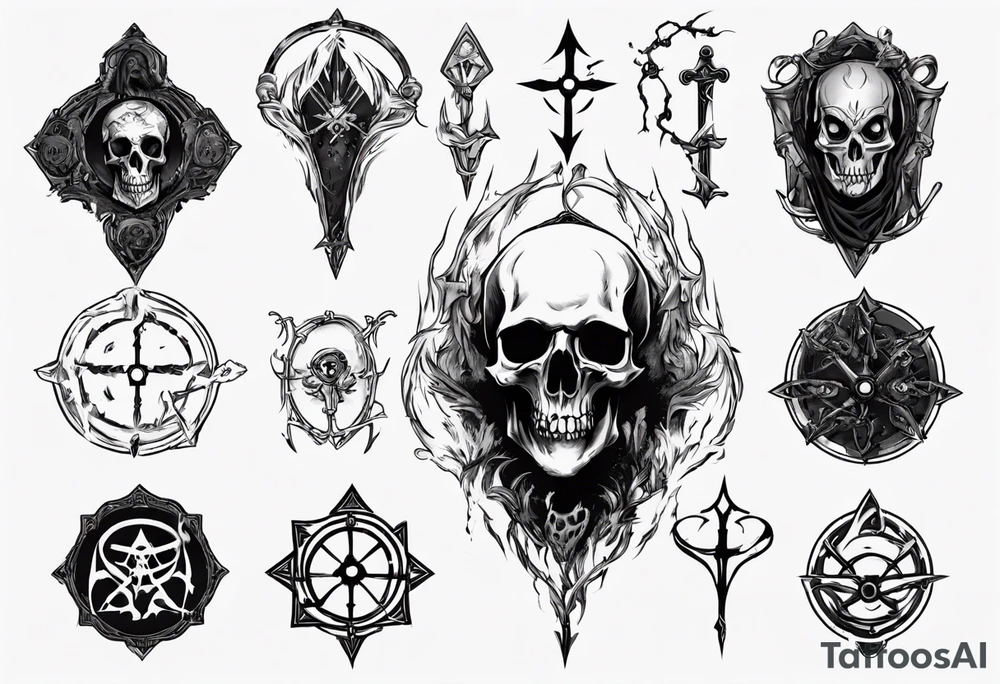 necromancer like a path of exile games tattoo idea