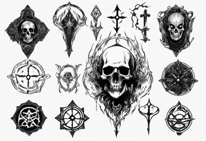 necromancer like a path of exile games tattoo idea