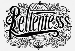 Would like the tattoo to include only the word relentless. tattoo idea