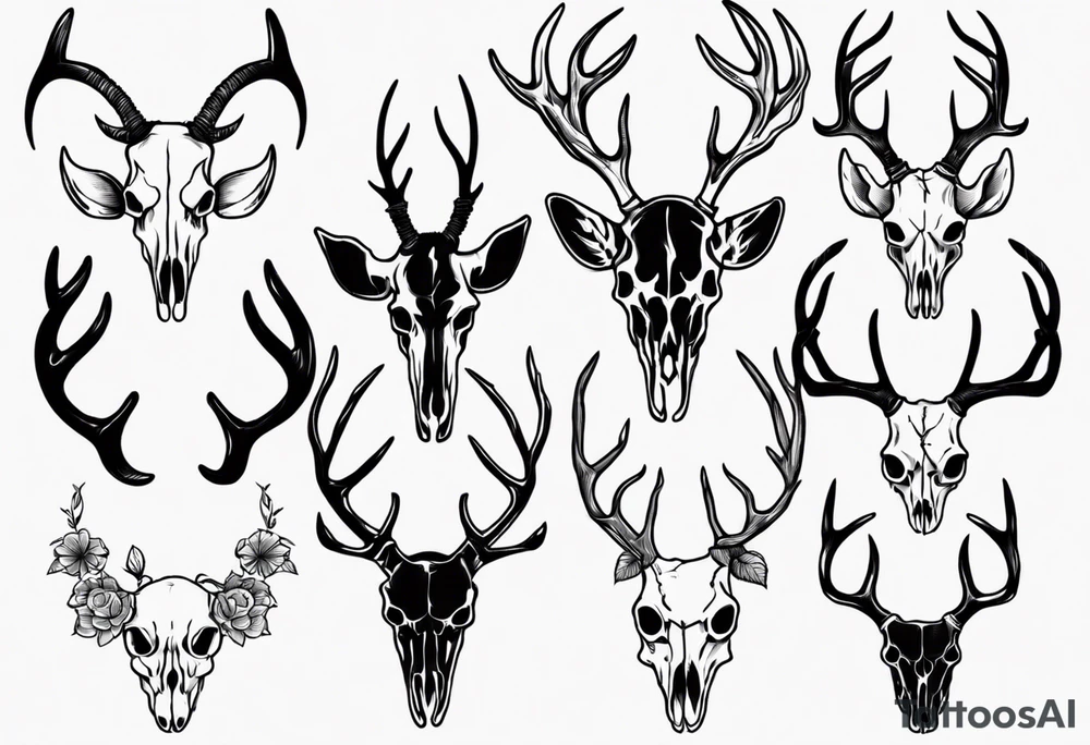 deer skull tattoo idea