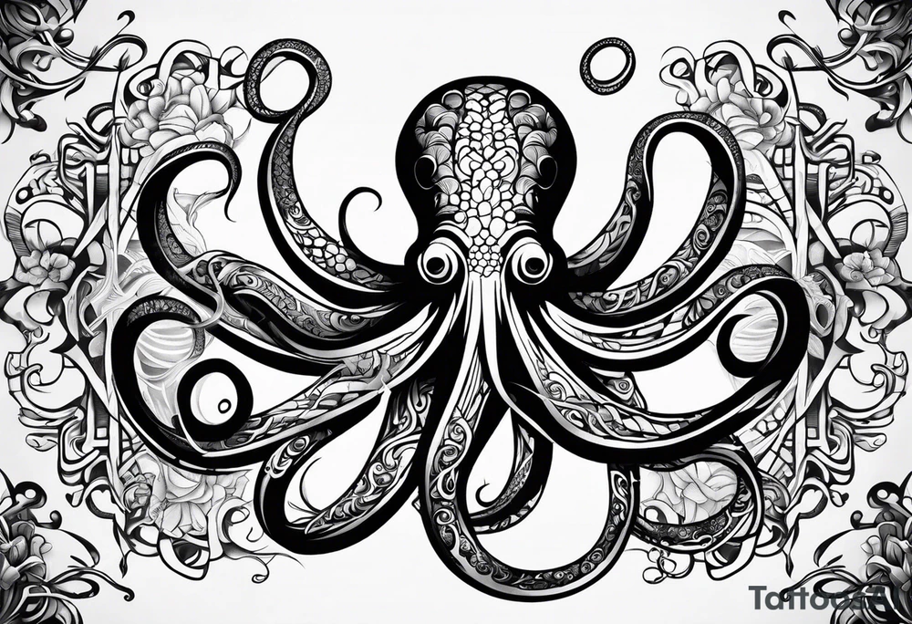 abstract octopus armband tattoo idea
