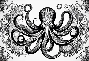 abstract octopus armband tattoo idea