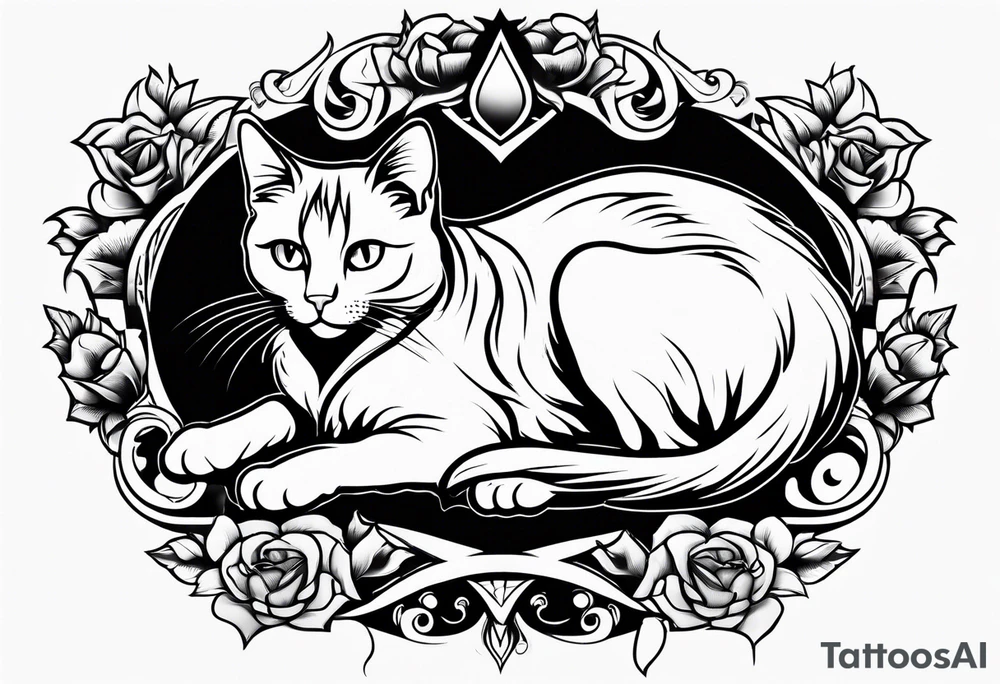 black cat tattoo idea