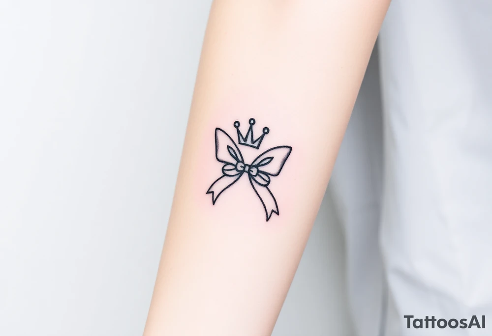 Bows and crown tattoo idea