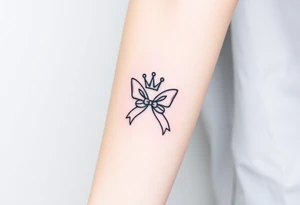 Bows and crown tattoo idea