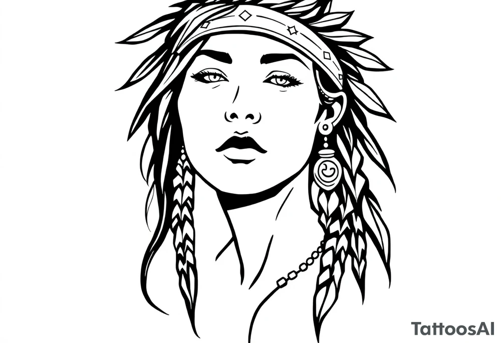 Native American female tattoo idea