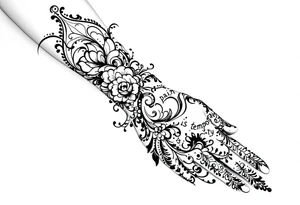 Indian style Henna tattoo for the inner wrist including words pain is temporary and make it taller than it is wide and have it flowing tattoo idea