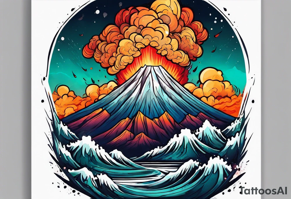 Volcán en erupcion tattoo idea