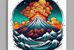 Volcán en erupcion tattoo idea