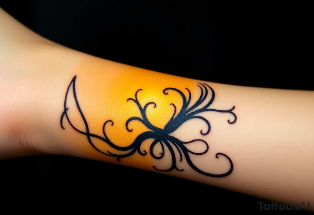 A soft golden light contrasting with shadowy black tendrils representing a battle between inner purity and external corruption. The light is depicted in radiant yellows, while the dark side uses deep blues and blacks. tattoo idea