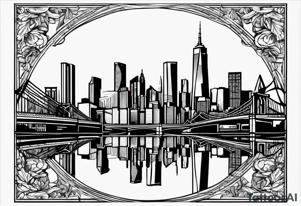 Brooklyn skyline outline tattoo idea