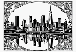 Brooklyn skyline outline tattoo idea