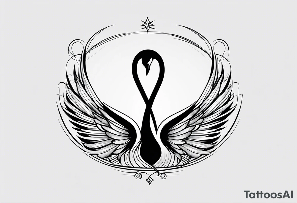 Swan of Dol Amroth, Minimalist Logo, Extreme Minimalism, Line Art, Golden Ratio, No Details, No Frame tattoo idea