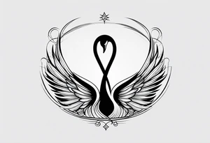 Swan of Dol Amroth, Minimalist Logo, Extreme Minimalism, Line Art, Golden Ratio, No Details, No Frame tattoo idea