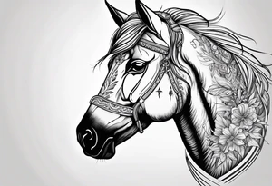 Animal cute , celestial, cross, tattoo idea