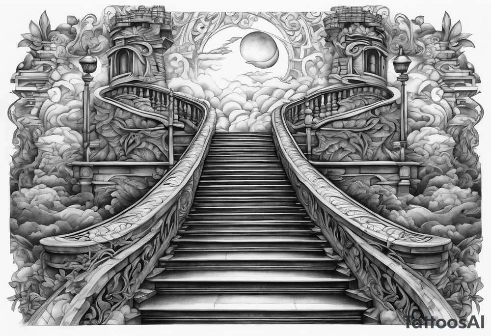 winding stairway to heaven tattoo idea