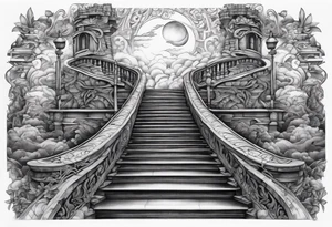 winding stairway to heaven tattoo idea