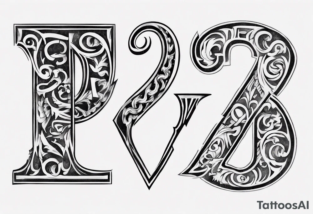 Mix the numbers 20 and 21 roman letter tattoo idea