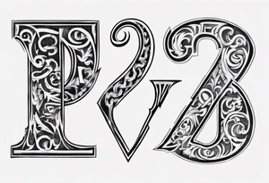 Mix the numbers 20 and 21 roman letter tattoo idea