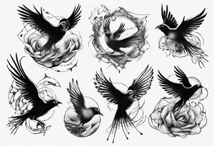 Bird breaking free tattoo idea