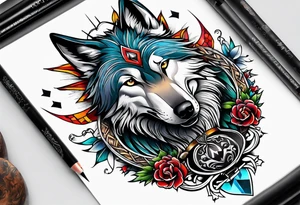 Wolf and Vikings tattoo idea
