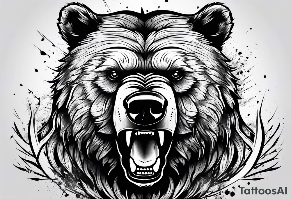 angry bear tattoo idea