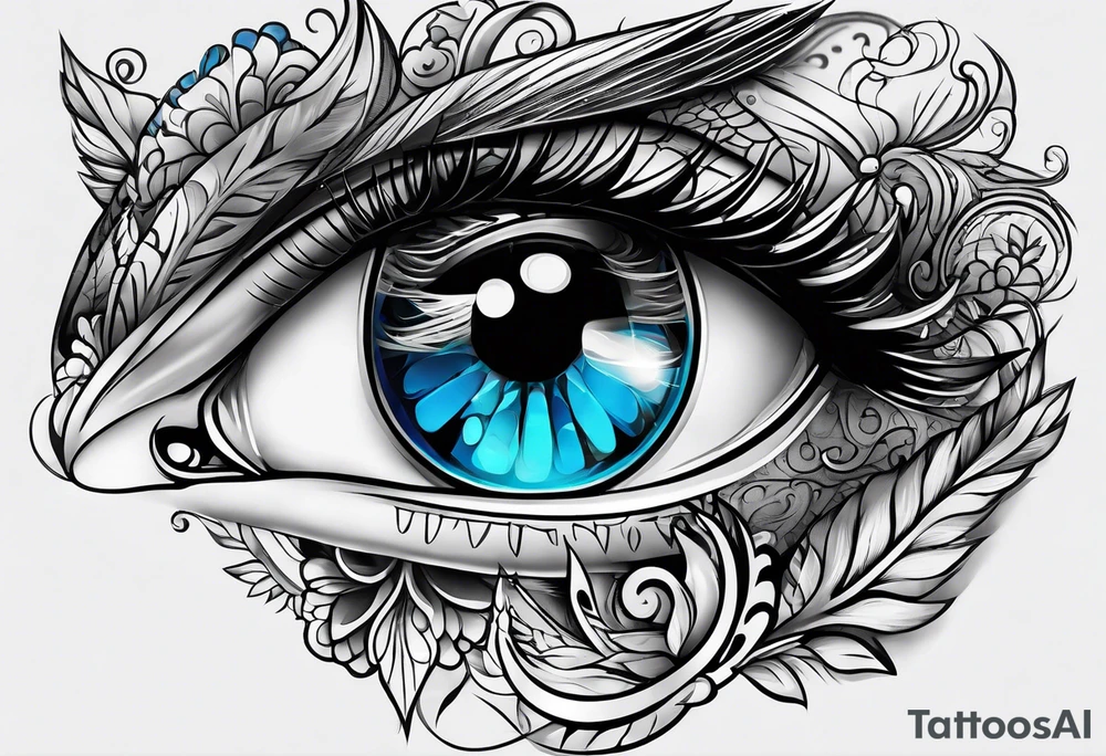 a nose that is blue tattoo idea