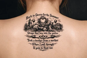 Back in derry for the summer ,drage that boy into the gutter , took a brother from a mother, when I pull through u goin to float too tattoo idea